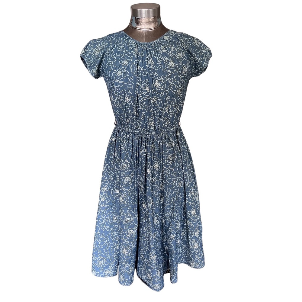 Lands End Kids 100% Baumwolle Short Sleeve Midi Dress